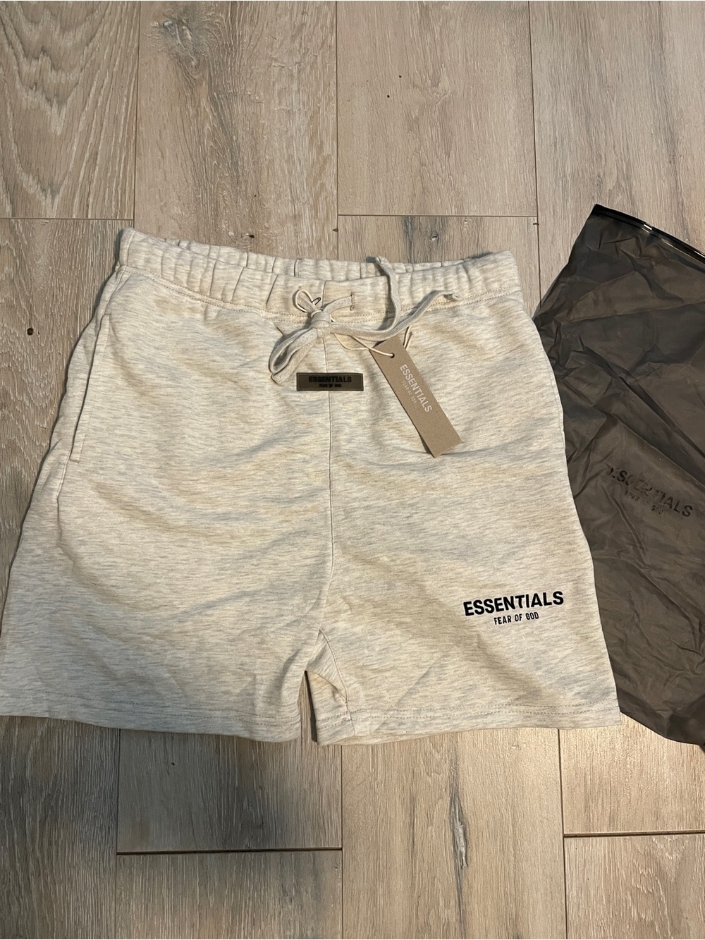 ESSENTIALS Men's Cream Athletic Sweat Shorts